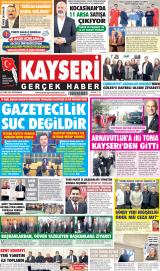 Kayseri Gerçek Haber gazetesi 1. sayfa
