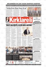 Kırklareli gazetesi 1. sayfa