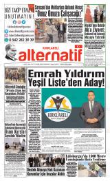 Kırklareli Alternatif gazetesi 1. sayfa
