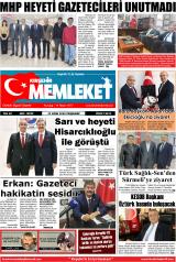 Kırşehir Memleket gazetesi 1. sayfa