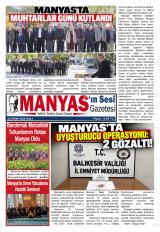 Manyas'ın Sesi gazetesi 1. sayfa