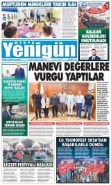 Medya Yenigün gazetesi 1. sayfa