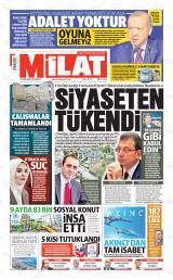 Milat gazetesi 1. sayfa