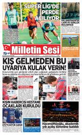 Milletin Sesi gazetesi 1. sayfa