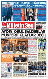 Milletin Sesi gazetesi 1. sayfa