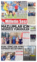 Milletin Sesi gazetesi 1. sayfa