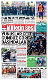 Milletin Sesi gazetesi 1. sayfa