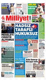 Milliyet gazetesi 1. sayfa
