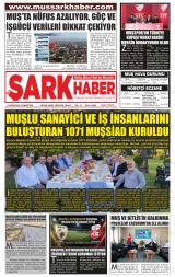 Muş Şark Haber gazetesi 1. sayfa