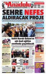 Niğde Anadolu Haber gazetesi 1. sayfa