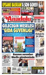 Niğde Anadolu Haber gazetesi 1. sayfa