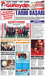 Niğde Günaydın gazetesi 1. sayfa