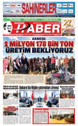 Niğde Haber gazetesi 1. sayfa