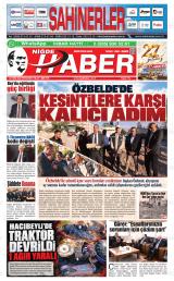 Niğde Haber gazetesi 1. sayfa