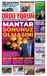 Ordu Yorum gazetesi 1. sayfa