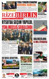 Rize Birlik gazetesi 1. sayfa