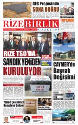 Rize Birlik gazetesi 1. sayfa