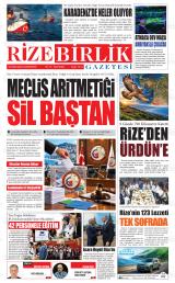 Rize Birlik gazetesi 1. sayfa