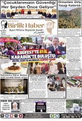 Safranbolu Birlik Haber gazetesi 1. sayfa
