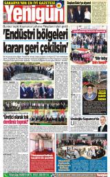 Sakarya Yenigün gazetesi 1. sayfa