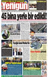Sakarya Yenigün gazetesi 1. sayfa