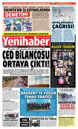 Sakarya Yenihaber gazetesi 1. sayfa