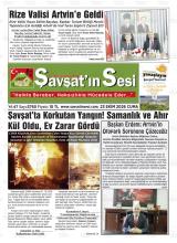 Şavşat'ın Sesi gazetesi 1. sayfa