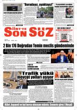 Siirt’te Son Söz gazetesi 1. sayfa