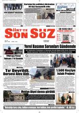 Siirt’te Son Söz gazetesi 1. sayfa