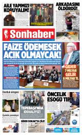 Sonhaber gazetesi 1. sayfa
