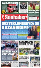 Sonhaber gazetesi 1. sayfa