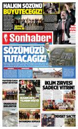 Sonhaber gazetesi 1. sayfa