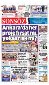 Sonsöz gazetesi 1. sayfa