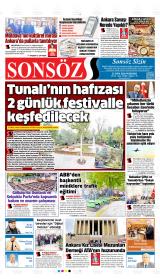 Sonsöz gazetesi 1. sayfa