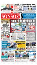 Sonsöz gazetesi 1. sayfa