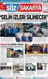 Söz Sakarya gazetesi 1. sayfa