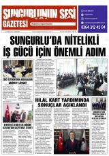 Sungurlu'nun Sesi gazetesi 1. sayfa