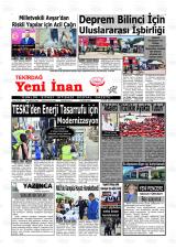 Tekirdağ Yeni İnan gazetesi 1. sayfa