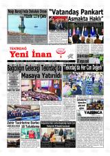 Tekirdağ Yeni İnan gazetesi 1. sayfa