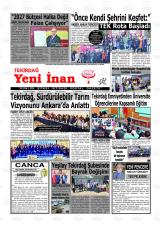 Tekirdağ Yeni İnan gazetesi 1. sayfa