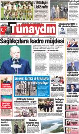 Tünaydın gazetesi 1. sayfa