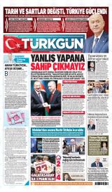 Türkgün gazetesi 1. sayfa