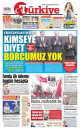 Türkiye gazetesi 1. sayfa