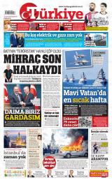 Türkiye gazetesi 1. sayfa