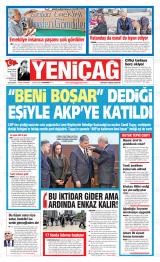 Türkiye'de Yeniçağ gazetesi 1. sayfa