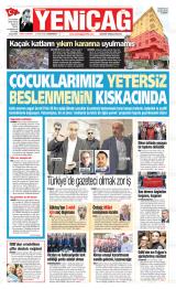 Türkiye'de Yeniçağ gazetesi 1. sayfa