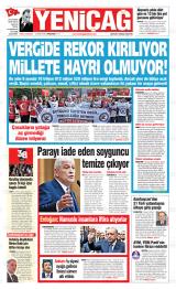 Türkiye'de Yeniçağ gazetesi 1. sayfa