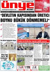 Ünye Kent gazetesi 1. sayfa
