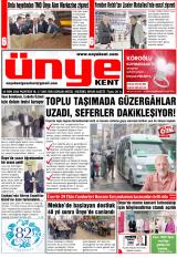 Ünye Kent gazetesi 1. sayfa