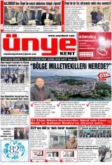 Ünye Kent gazetesi 1. sayfa